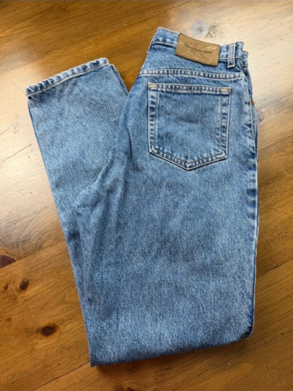 Vintage Calvin Klein High Rise Straight Leg Jeans Size 8 Light Wash Mom Jeans